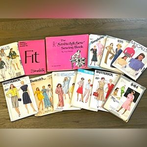 Sewing lot - 10 patterns + Sewing Book + Fit Guide McCall’s Simplicity